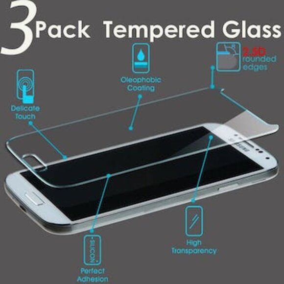 3 Pack EQI585 9H Hardness HD Ultra-thin Tempered Glass Screen Protector, Iphone - Picture 1 of 2